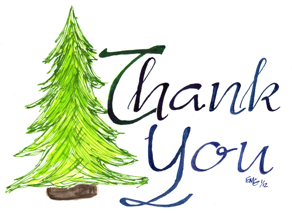 Thank you tree christmas