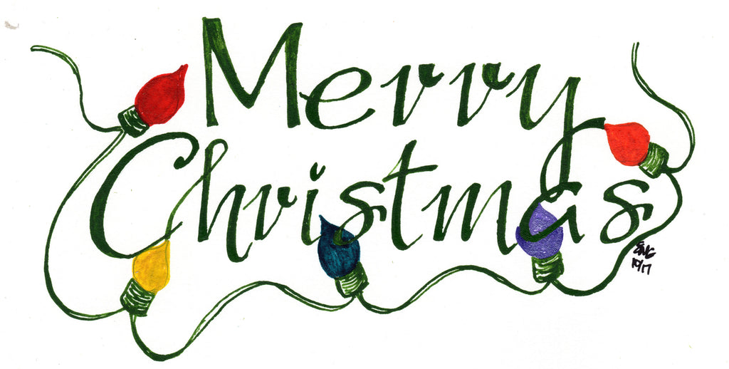 Merry christmas light bulbs