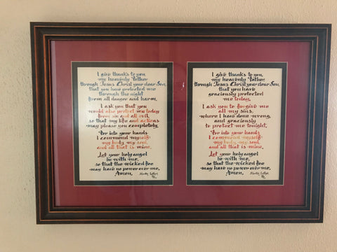 Matted and Framed Morning and Evening Prayer